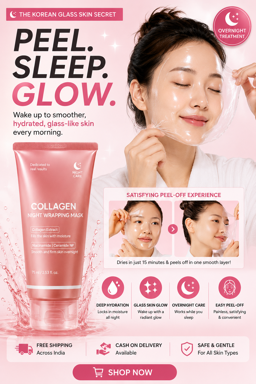Korean Glass Skin Collagen Wrap Mask™ | Overnight Glow Treatment