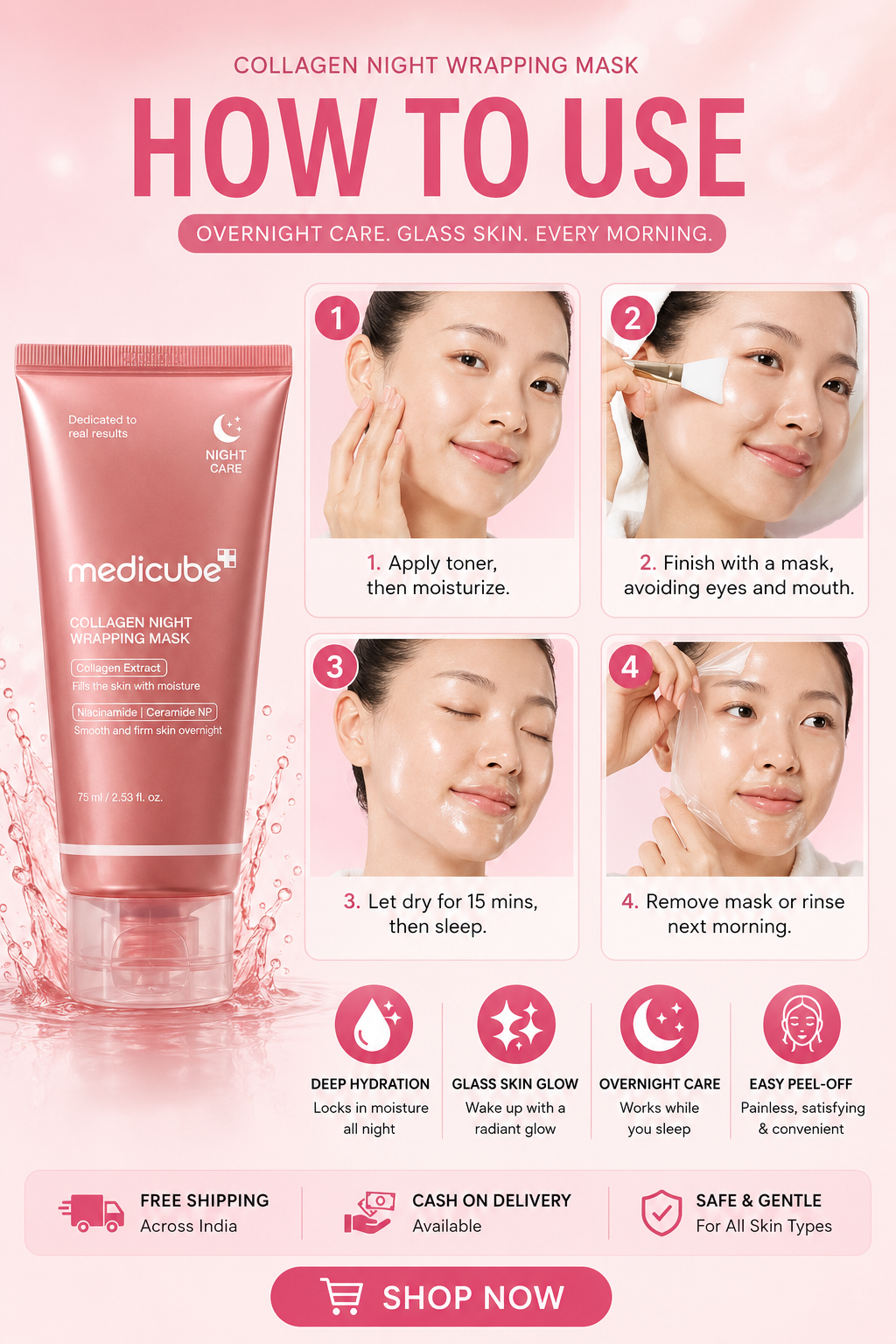 Korean Glass Skin Collagen Wrap Mask™ | Overnight Glow Treatment